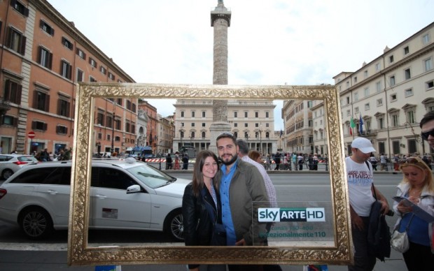 Roma, Sky Arte HD in piazza Colonna
