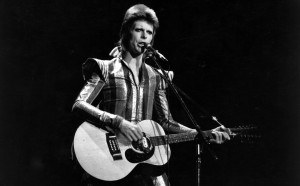 3rd July 1973: David Bowie performs his final concert as Ziggy Stardust at the Hammersmith Odeon, London. The concert later became known as the Retirement Gig. (Photo by Express/Express/Getty Images)