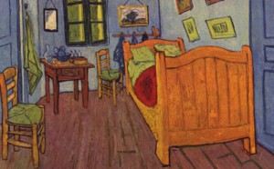 Vincent Van Gogh, (particolare) La camera di Vincent ad Arles, 1888