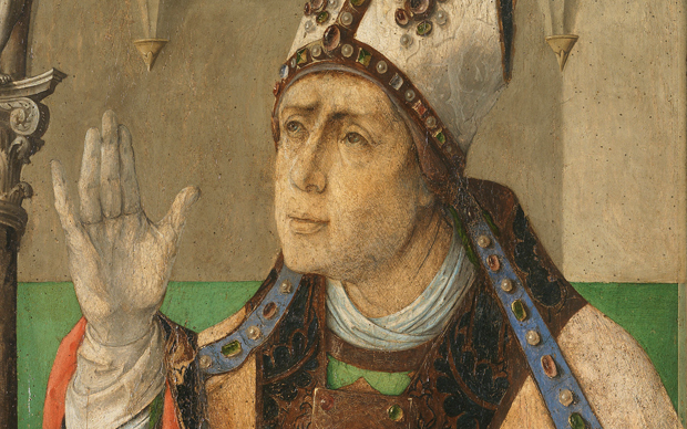 Giusto di Gand e Pedro Berruguete, Sant’Agostino, Dipinto su tavola, 119 x 63 cm, Parigi, Musée du Louvre © C2RMF/ E. Lambert