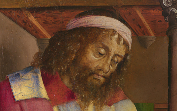 Giusto di Gand e Pedro Berruguete, Euclide, Dipinto su tavola, 102 x 65 cm, Urbino, Galleria Nazionale delle Marche © M2ADL