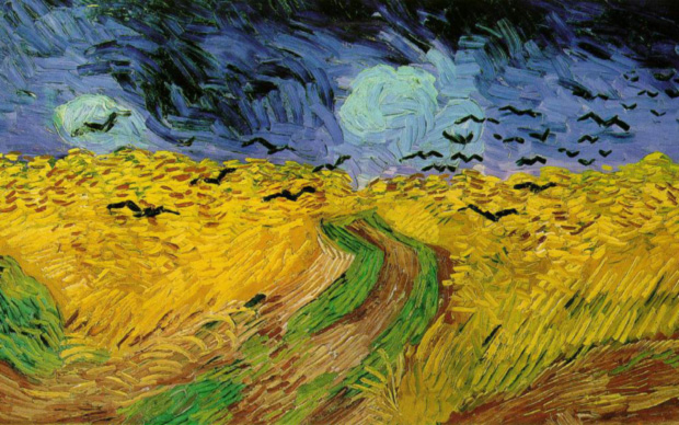 Vincent Van Gogh, (particolare) Campo di grano con volo di corvi, 1890