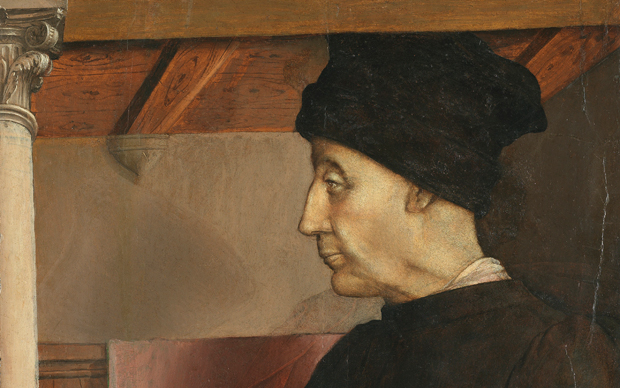 Giusto di Gand e Pedro Berruguete,  Vittorino da Feltre, Dipinto su tavola, 94 x 63 cm,  Parigi, Musée du Louvre © C2RMF/ E. Lambert
