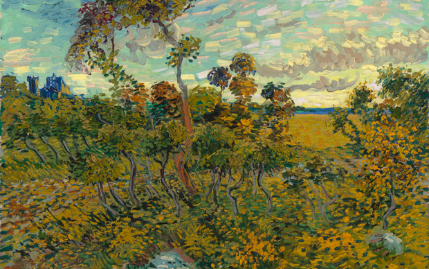 Vincent Van Gogh, (particolare) Tramonto a Montmajour, 1888