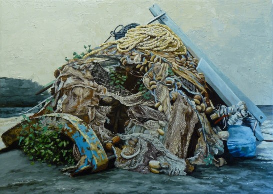 Andrea Di Marco, Masso, 2012, olio su tela, 100 x 140 cm