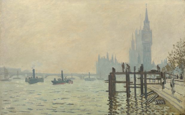Claude Monet, Il Tamigi sotto il ponte di Westminster, 1871. Olio su tela, 47 x 73 cm. The National Gallery, London, Bequeathed by Lord Astor of Hever, 1971 © The National Gallery, London