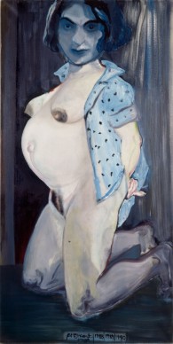 Marlene Dumas, Pregnant Image, 1988-1990. Olio su tela, 180 x 90 cm, Collezione Connie e Jack Tilton. Courtesy l’artista; David Zwirner, New York/Londra