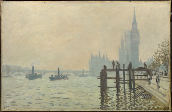 Claude Monet, The Thames below Westminster, circa 1871. Olio su tela, 47 x 73 cm © The National Gallery, London