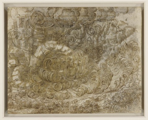 Leonardo da Vinci, Diluvio (1517-1518 circa) matita nera, penna e due inchiostri con acquerellature marroni su carta non preparata; 162 x 203 mm The Royal Collection / HM Queen Elizabeth II