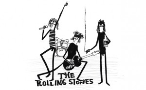 Fausto Gilberti, The Rolling Stones, illustrazione tratta da Bookstars