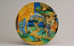 Time Table a tavola nei secoli. Maiolica dipinta, Urbino, 1530