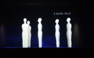 Sette Savi di Melotti, teatro olografico Milano Malpensa