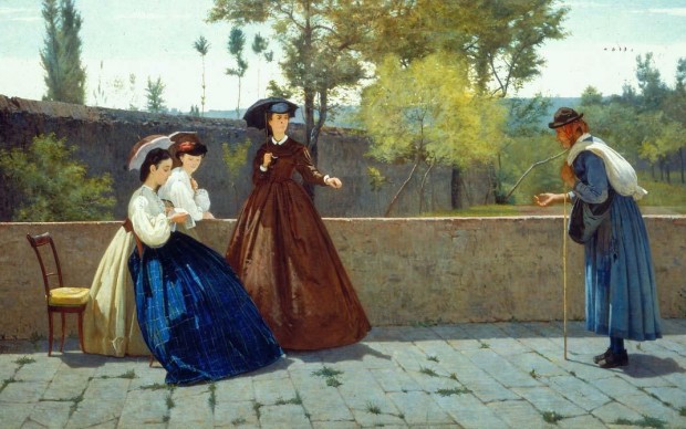 Silvestro Lega, L’elemosina, 1864, olio su tela, cm 71,8x124, collezione privata