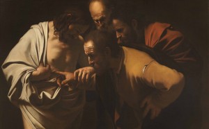Pittore-del-Seicento-da-Caravaggio-Incredulità-di-San-Tommaso-Firenze-Galleria-degli-Uffizi