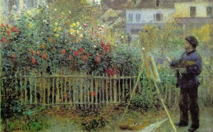 Auguste-Renoir,-Monet-Painting-in-His-Garden-at-Argenteuil,-1873