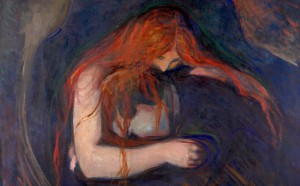 Edvard Munch, Vampiro, 1895, olio su tela