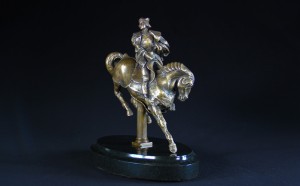 Leonardo da Vinci Bronzo scultura Cavallo e Cavaliere