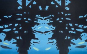 Alex Katz, Reflection 7, 2008. Oil on linen, 108 x 216 inches. Collection of the artist. Photography by Paul Takeuchi.
