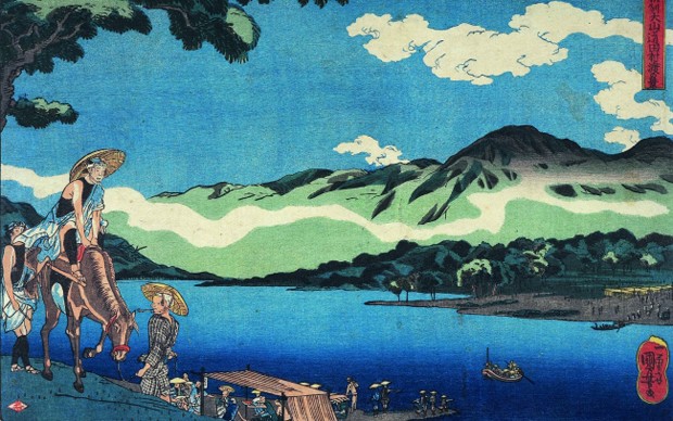 Utagawa-Kuniyoshi-L’imbarcazione-a-Tamura-sulla-strada-d’Oyama-nella-provincia-di-Sagami-verso-1842-Courtesy-of-Gallery-Benyia