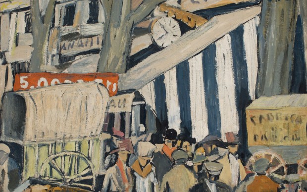 Joaquín Torres-García (Uruguayan. 1874–1949). Entoldado (La Feria) (Canopy [The fair]). 1917. Oil on canvas, 20 1/16 x 28 9/16″ (51 x 72.5 cm). Private collection. © Sucesión Joaquín Torres-García, Montevideo 2015