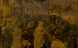 Leonardo da Vinci, Adorazione dei Magi, 1481-82, olio su tavola