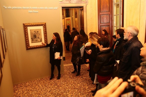 Veduta della mostra Picasso e le sue passioni a Palazzo Vistarino, Pavia, fino al 20 marzo 2016. Photo credit: F. Bruciamonti