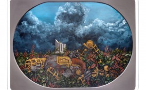 Pixelpancho. La Caduta dell'Eore _ Acrylic on wood panel _ 200 x 150 cm, 2016