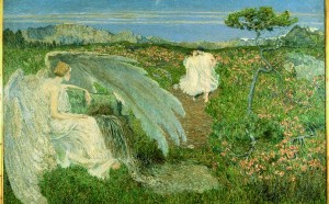 Giovanni Segantini, L'Amore alla fonte della vita, 1896. Olio su tela, 72 x 100 cm, Milano, Galleria d'Arte moderna © Galleria Civica d’Arte Moderna, Milano