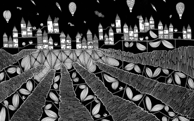 città invisibili, illustrazioni dal romanzo di italo calvino © Karina Puente Frantzen