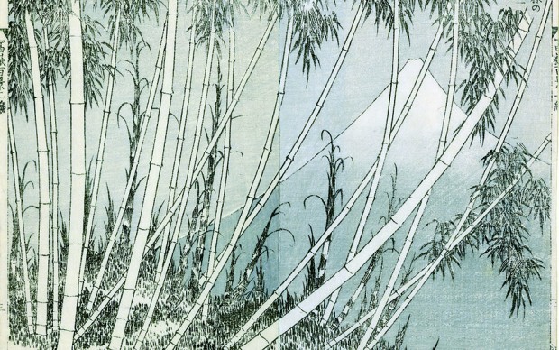 HOKUSAI_Il Fuji da una macchia di bambù