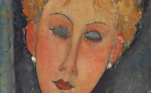 Particolare di un dipinto di Amedeo Modigliani