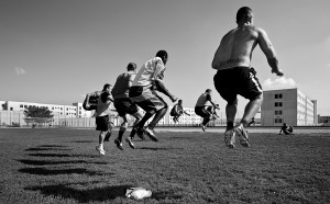 Italy, Bollate prison, training of the football team