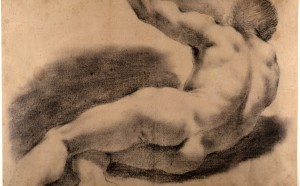 Giovan Francesco Barbieri detto Guercino, Nudo virile sdraiato, XVII sec., Bologna, Pinacoteca Nazionale bassa
