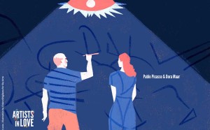 Artists in Love, Pablo Picasso e Dora Maar, iIllustrazione di Chiara Ghigliazza per Sky Arte