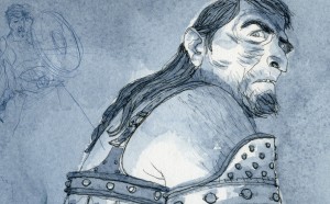 Gipi, BRUTI - Disegno per un guerriero di una carta da gioco