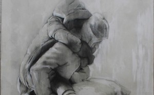 Call the Bluff 3, Beatrice Scaccia, 2016, pencil, oil, gesso, wax on paper, 60x44 in | 152x111 cm. Courtesy: the artist