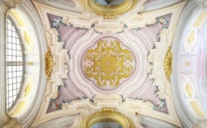 Palazzina di Caccia di Stupinigi, Collegamento al Salone juvarriano, particolare della volta dopo il restauro