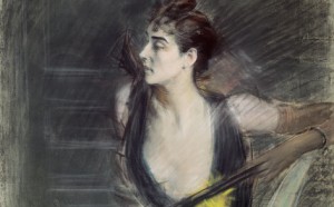 Giovanni Boldini: Madame X, la cognata di Helleu, c. 1885-90 Pastello su carta applicata su tela, mm 730 x 930 Ferrara, Museo dell’Ottocento