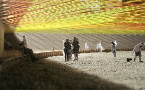 Rendering of Escobedo Solíz Studio’s Weaving the Courtyard, winning design of the 2016 Young Architects Program. The Museum of Modern Art and MoMAPS1. Image courtesy of Escobedo Solíz Studio