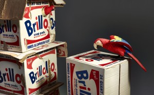 Bertozzi e Casoni, Brillo box con pappagalli, 2016, ceramica policroma