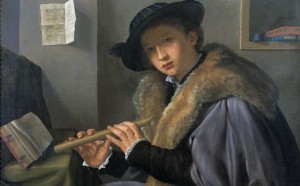 Giovanni Girolamo Savoldo, Ritratto d’uomo con flauto, 1539 – Pinacoteca Tosio Martinengo, Brescia