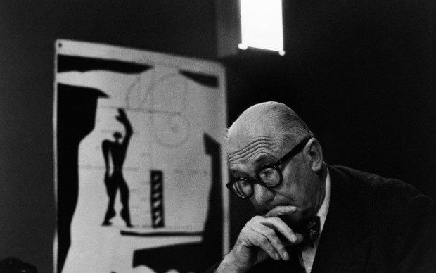 René Burri,Le Corbusier and his "Modulor" in his office, 35 rue de Sèvres. Paris, France, 1959 © René Burri / Magnum Photos