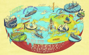 giro del mondo in 80 giorni mappa illustrata Plotted A Literary Atlas