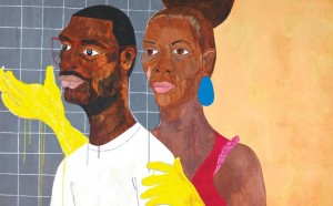 Nina Chanel Abney, Khaaliqua & Jeff (detail), 2007; Acrylic on canvas, 61 x 63 3/4 in.; Courtesy of the Rubell Family Collection