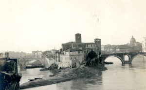 Esther B. Van Deman, View of Tiber Island from Ponte Palatino, Rome, n.d. Albumen print, 100 x 125 m, Photographic Archive, American Academy in Rome