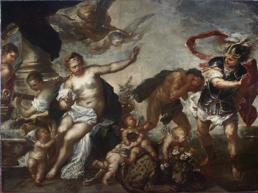 Luca Giordano, Allegoria della Pace e della Guerra, 1680. Olio su tela, 226x303 cm.  Genova, Galleria Nazionale di palazzo Spinola