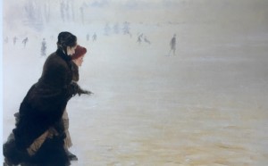 Giuseppe De Nittis, Lezioni di pattinaggio, olio su tela, 54 x 73,7 cm