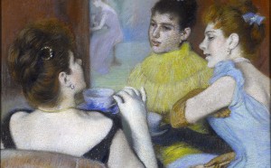 Federico Zandomeneghi, Il tè, 1893, pastello, cm. 48x59, Collezione Sacerdoti - Ferrario