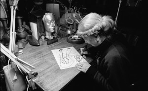 Carol Rama nel suo studio. Photo Roberto Goffi © Archivio Carol Rama