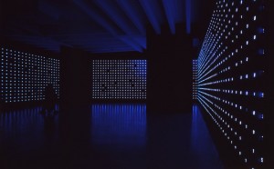 Tatsuo Miyajima, Mega Death, 1999, Installation view at the Japan Pavilion, 48th Venice Biennale. Image courtesy the artist and SCAI THE BATHHOUSE © the artist, Photograph: Shigeo Anzai